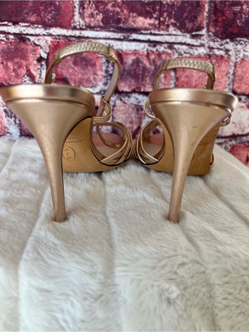 SJP by Sarah Jessica Parker Sophia Metallic Gold Slingback Heels - Picture 4 of 9